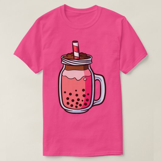 Cute astronaut holding boba milk tea 3 t-shirt (Design voorkant)