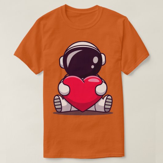 Cute Astronaut Holding Heart Love T-shirt (Design voorkant)