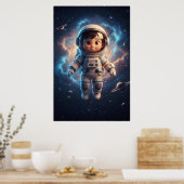 Cute Astronaut Kid | Space Adventure Art Poster (Keuken)