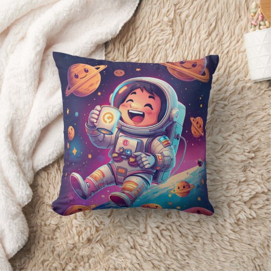 Cute Astronaut Kids Pillow – Space Adventure Dream Kussen (Deken)