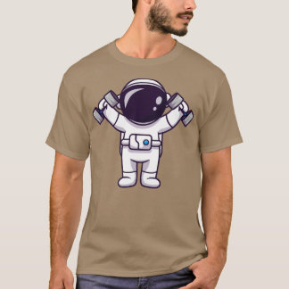 Cute Astronaut Lifting Barbell T-shirt