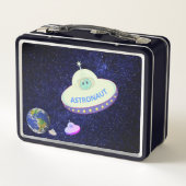 Cute Astronaut met een vliegende schok op de melkw (Achterkant)