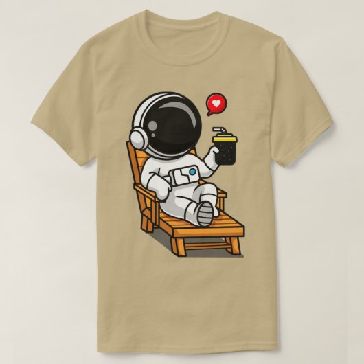 Cute Astronaut op de bakkerij met Juice Cartoon T-shirt (Design voorkant)