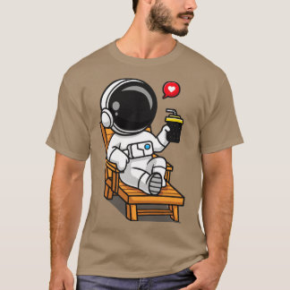 Cute Astronaut op de bakkerij met Juice Cartoon T-shirt