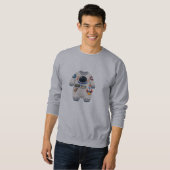 Cute Astronaut Ruimtepak Print Sweatshirt (Voorkant volledig)