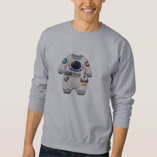 Cute Astronaut Ruimtepak Print Sweatshirt (Voorkant)