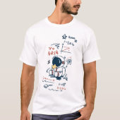 Cute Astronaut Space Cartoon Graphic T-Shirt (Voorkant)