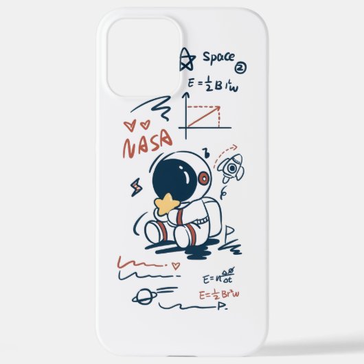  Cute Astronaut Space Cartoon iPhone Case Hoesje (Achterkant)