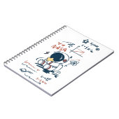 Cute Astronaut Space Cartoon Spiral Notebook Notitieboek (Linkerzijde)