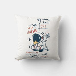 Cute Astronaut Space Cartoon Throw Pillow Kussen