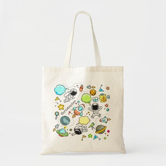 Cute Astronaut Space Planets Custom Tote Bag (Voorkant)