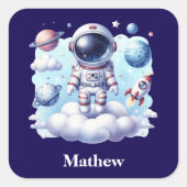 cute astronaut space Sticker (Voorkant)