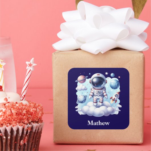 cute astronaut space Sticker (Feest)