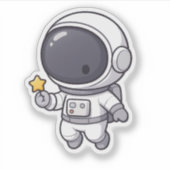 Cute Astronaut Sticker | Kawaii Space Character (Voorkant)