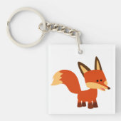 Cute Astute Cartoon Fox AcrylSleutelhanger Sleutelhanger (Voorkant)