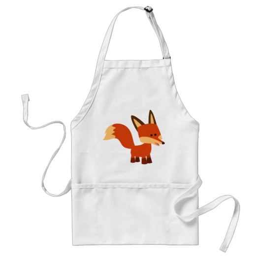 Cute Astute Cartoon Fox Apron Standaard Schort (Voorkant)