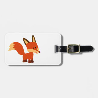Cute Astute Cartoon Fox Bagagelabel