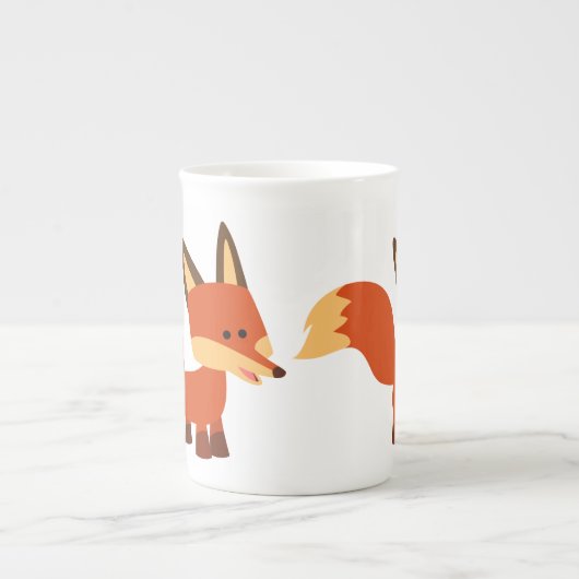 Cute Astute Cartoon Fox Bone China Mok (Voorkant)