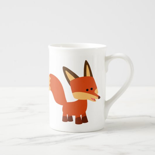Cute Astute Cartoon Fox Bone China Mok (Rechts)