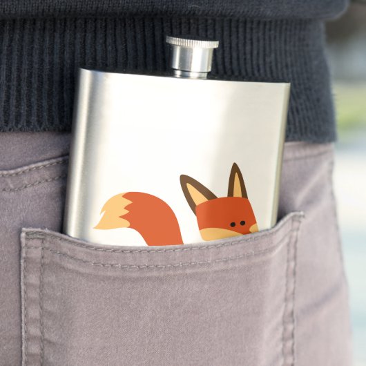 Cute Astute Cartoon Fox Classic Flask Heupfles (Voorbeeld)