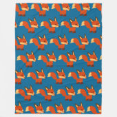 Cute Astute Cartoon Fox fleece Blanket (Voorkant)