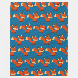 Cute Astute Cartoon Fox fleece Blanket