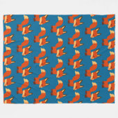Cute Astute Cartoon Fox fleece Blanket (Voorkant (Horizontaal))