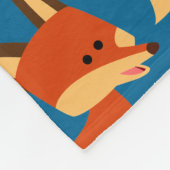 Cute Astute Cartoon Fox fleece Blanket (Hoek)