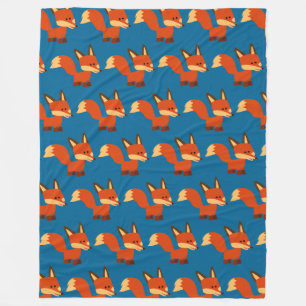 Cute Astute Cartoon Fox fleece Blanket Deken