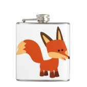 Cute Astute Cartoon Fox Hip Flask Heupfles (Voorkant)