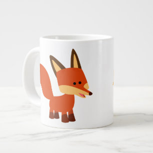 Cute Astute Cartoon Fox Jumbo Mok