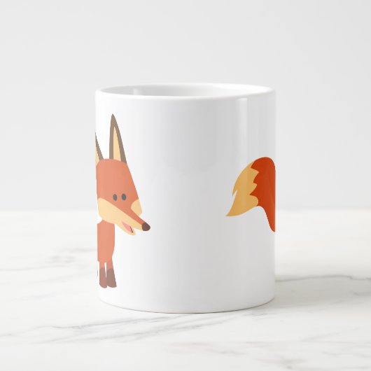 Cute Astute Cartoon Fox Jumbo Mok (Voorkant)