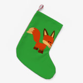 Cute Astute Cartoon Fox Kerststop Kleine Kerstsok (Voorkant (Hangend))