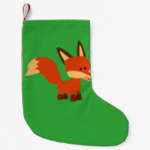 Cute Astute Cartoon Fox Kerststop Kleine Kerstsok (Voorkant)