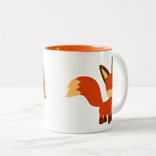 Cute Astute Cartoon Fox Mok (Voorkant rechts)