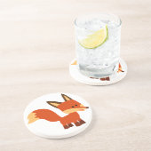 Cute Astute Cartoon Fox Onderzetter (Zijkant)