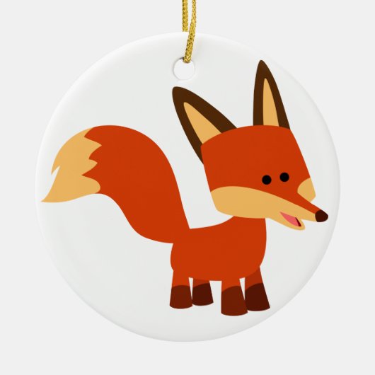 Cute Astute Cartoon Fox Ornament (Voorkant)