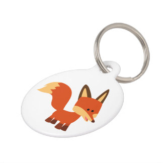 Cute Astute Cartoon Fox Pet Tag Huisdierpenning