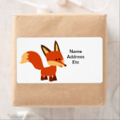 Cute Astute Cartoon Fox Shipping Label (Insitu)