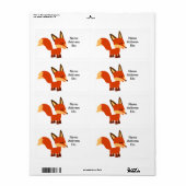 Cute Astute Cartoon Fox Shipping Label (Full Sheet)
