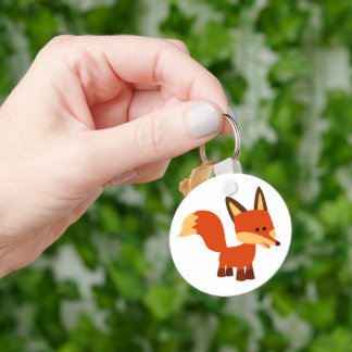 Cute Astute Cartoon Fox Sleutelhanger