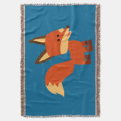 Cute Astute Cartoon Fox Throw Blanket Deken (Voorkant Verticaal)