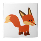 Cute Astute Cartoon Fox Tile Tegeltje (Voorkant)