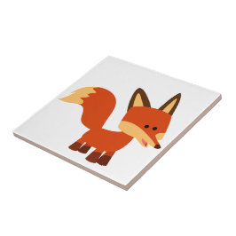 Cute Astute Cartoon Fox Tile Tegeltje