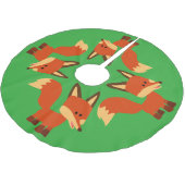 Cute Astute Cartoon Fox Tree Skirt Kerstboom Rok (Gekanteld)