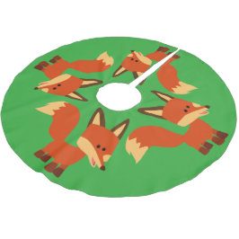 Cute Astute Cartoon Fox Tree Skirt Kerstboom Rok