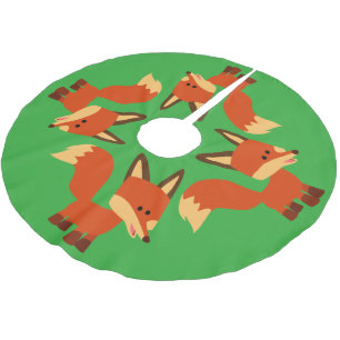 Cute Astute Cartoon Fox Tree Skirt Kerstboom Rok