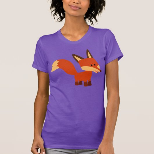 Cute Astute Cartoon Fox Women T-Shirt (Voorkant)