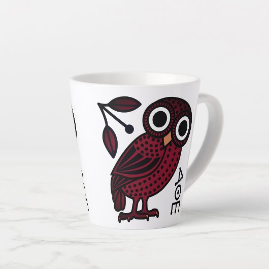 Cute Athenian Owl Coin Ancient Greek Latte Mok (Rechterhoek)
