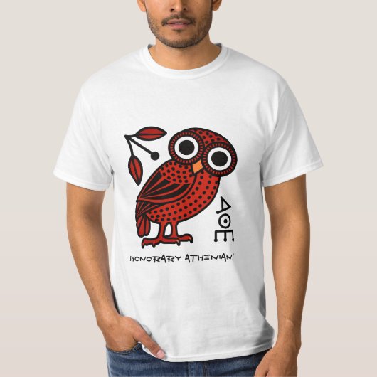 Cute Athenian Owl Coin Ancient Greek T-shirt (Voorkant)